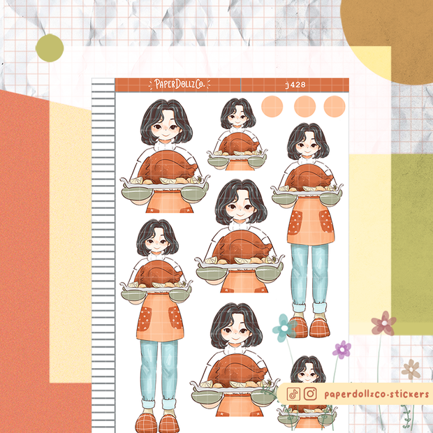 Thanksgiving | Fabulous Fall | Just Dolls Stickers | J428