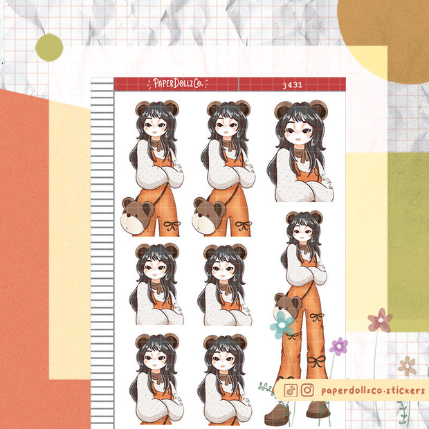 Bear | Fluffy Tails | Just Dolls Stickers | J431