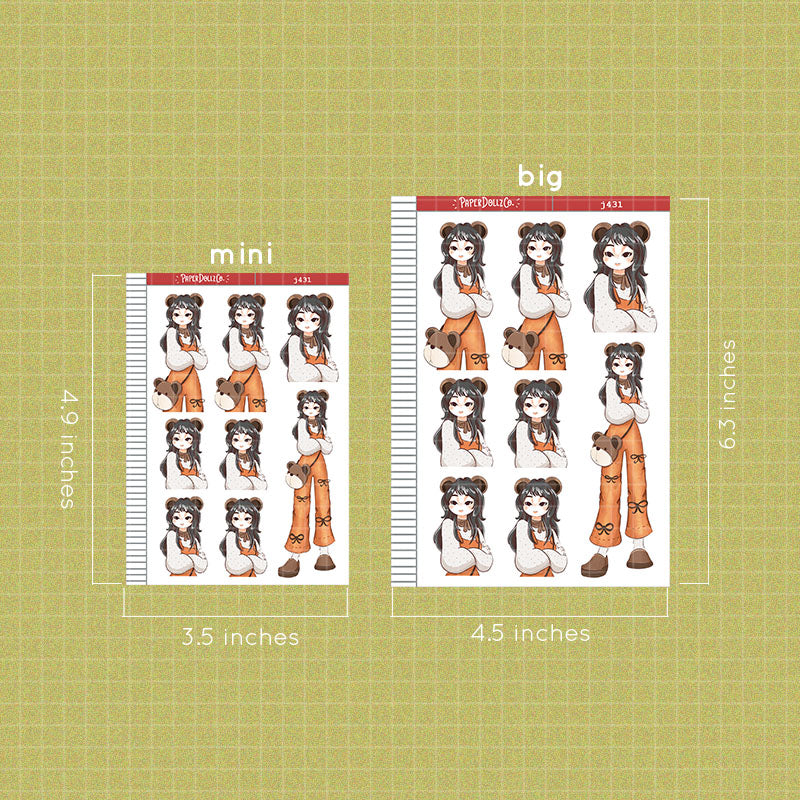 Bear | Fluffy Tails | Just Dolls Stickers | J431