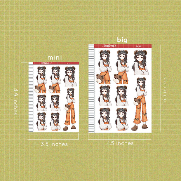 Bear | Fluffy Tails | Just Dolls Stickers | J431