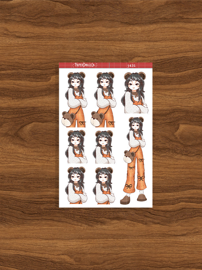 Bear | Fluffy Tails | Just Dolls Stickers | J431