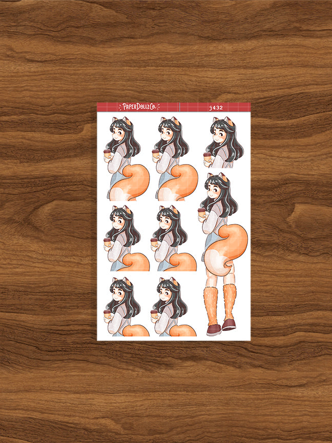 Fox | Fluffy Tails | Just Dolls Stickers | J432