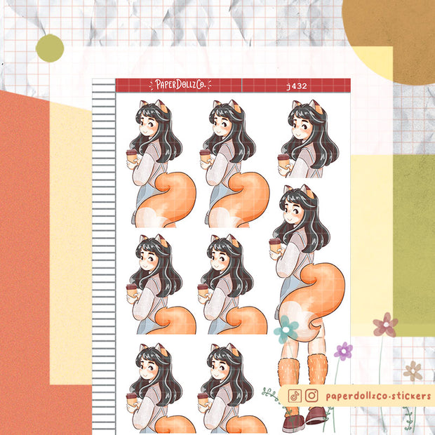 Fox | Fluffy Tails | Just Dolls Stickers | J432