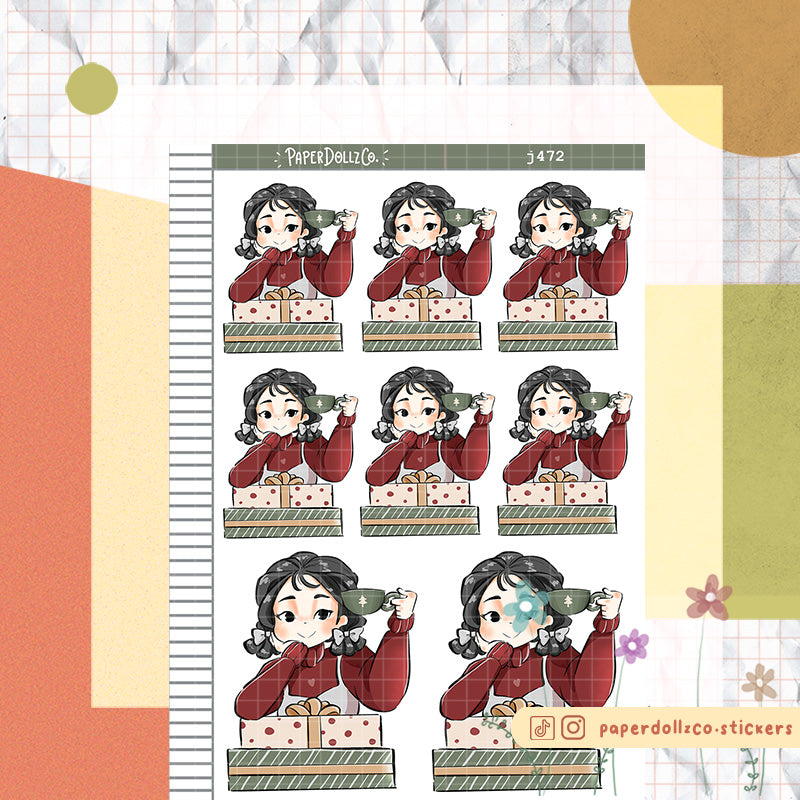 Coffeeholic | Unbox the Joy | Just Dolls Stickers | J472