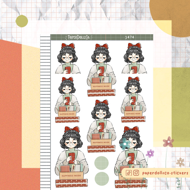 Planner Girl | Unbox the Joy | Just Dolls Stickers | J474