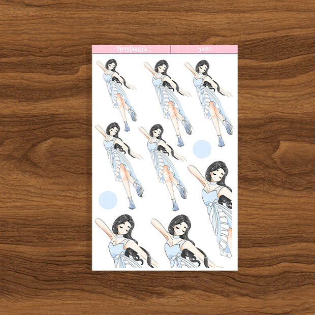 Ice Skating | Cloud Dancer | Just Dolls Stickers | J480