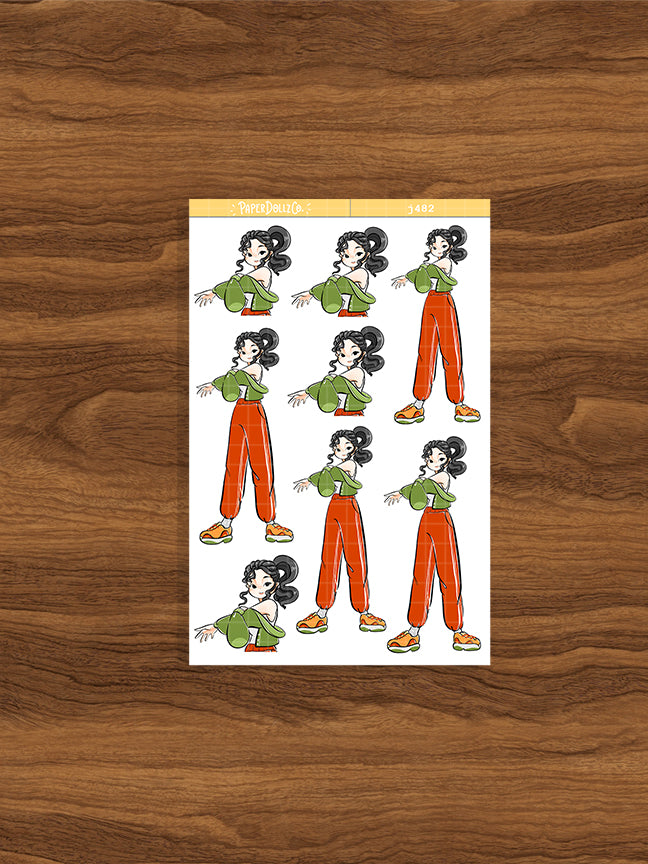 Jogging | Body In Motion | Just Dolls Stickers | J482