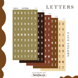 Letter Journal Sticker | Consonant | Coffee Colors | PaperDollzCo | L002