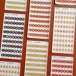 Letter Journal Sticker | Vowels | Coffee Colors | PaperDollzCo | L003