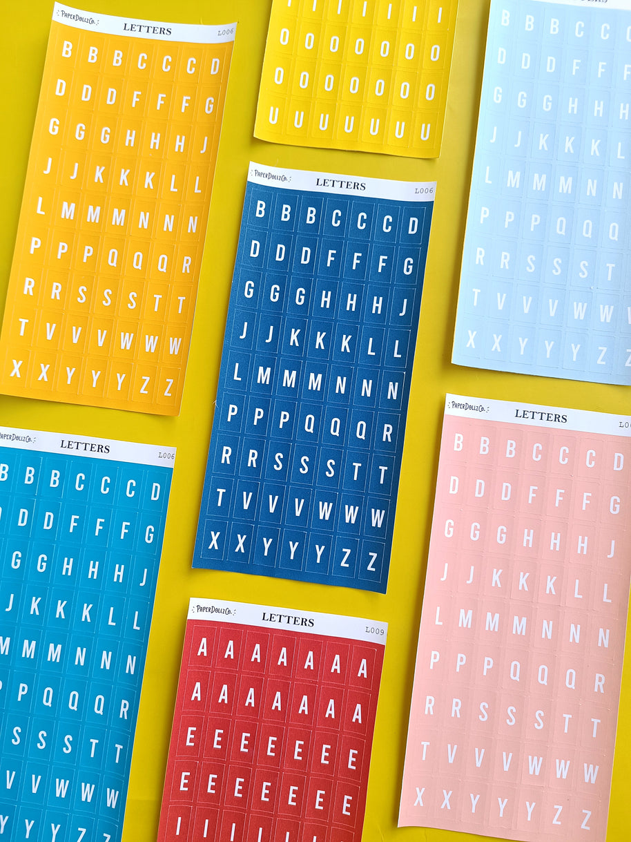 Letter Journal Sticker | Consonant | Beach Colors | PaperDollzCo | L006