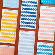 Letter Journal Sticker | Vowels | Beach Colors | PaperDollzCo | L007