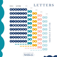 Letter Journal Sticker | Consonant | Beach Colors | PaperDollzCo | L008
