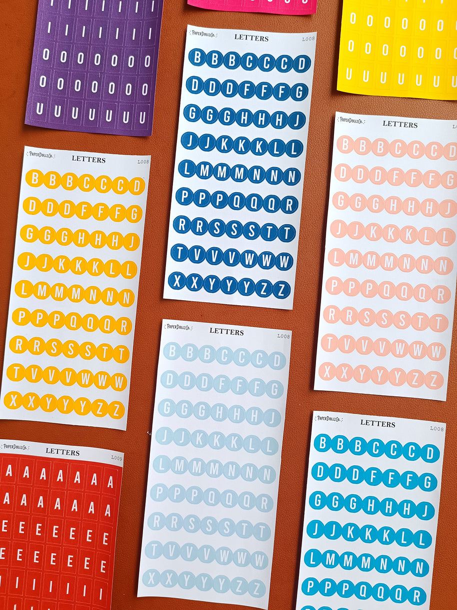 Letter Journal Sticker | Consonant | Beach Colors | PaperDollzCo | L008