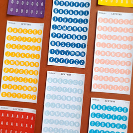 Letter Journal Sticker | Consonant | Beach Colors | PaperDollzCo | L008