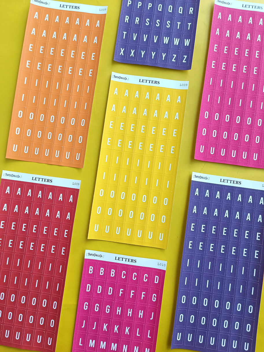 Letter Journal Sticker | Vowels | Flower Colors | L009