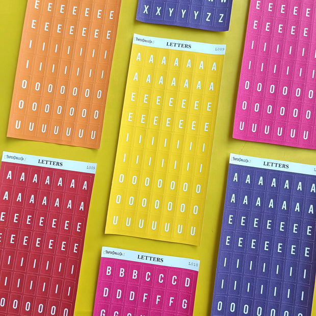 Letter Journal Sticker | Vowels | Flower Colors | L009