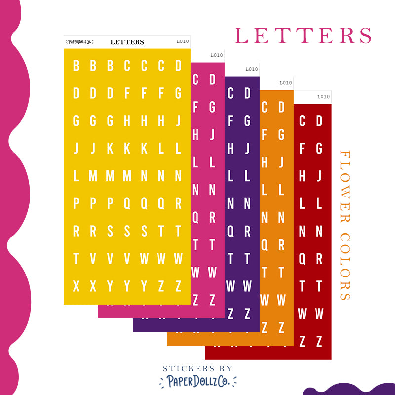 Letter Journal Sticker | Consonant | Flower Colors | L010