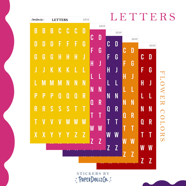 Letter Journal Sticker | Consonant | Flower Colors | L010