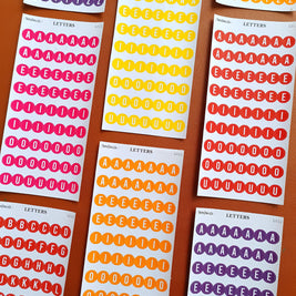 Letter Journal Sticker | Vowels | Flower Colors | L011