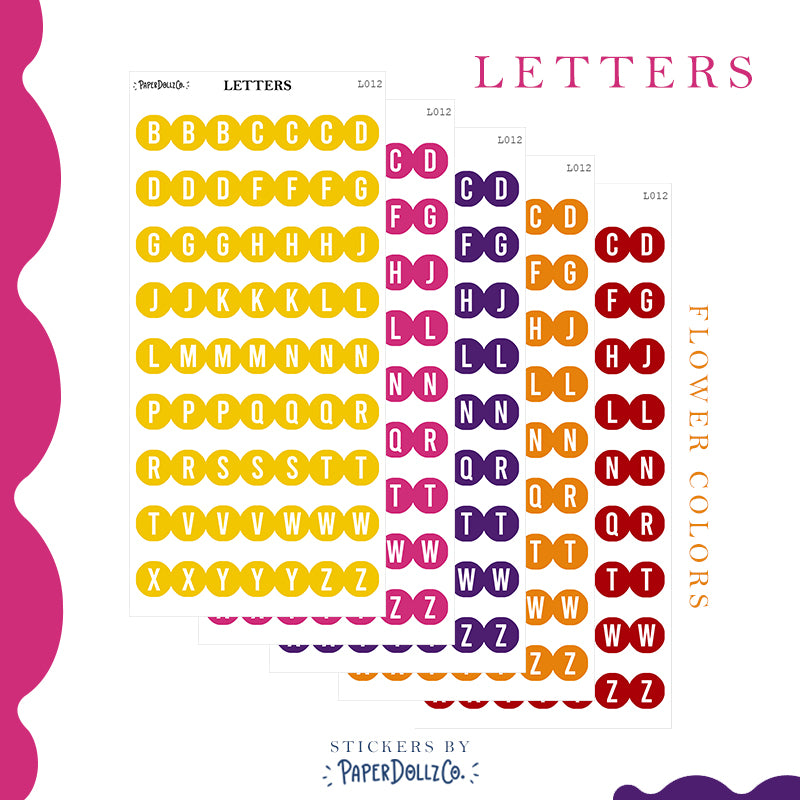 Letter Journal Sticker | Consonant | Flower Colors | L012