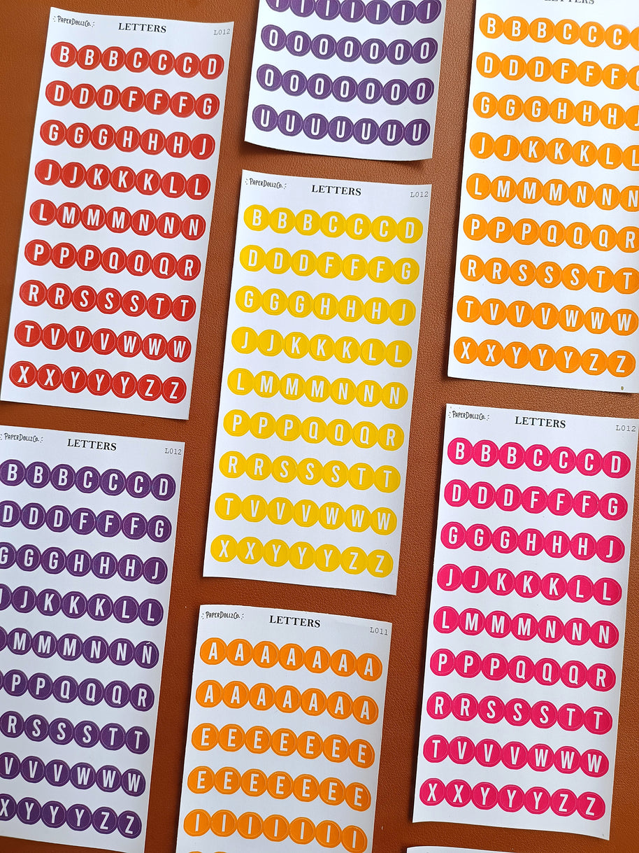 Letter Journal Sticker | Consonant | Flower Colors | L012