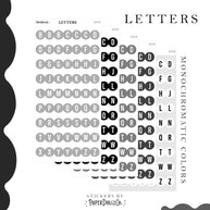 Letter Journal Sticker | Consonant | Monochromatic Colors | L016