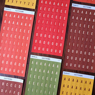 Letter Journal Sticker | Vowels | Autumn Colors | L017