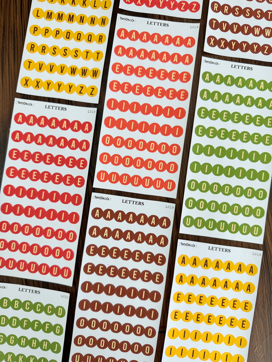 Letter Journal Sticker | Consonant | Autumn Colors | L020