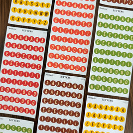 Letter Journal Sticker | Vowels | Autumn Colors | L019