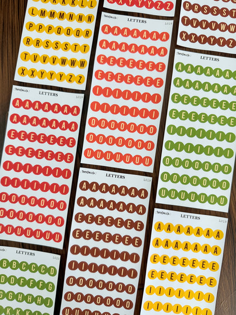 Letter Journal Sticker | Consonant | Autumn Colors | L020