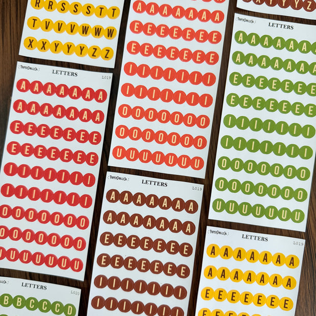 Letter Journal Sticker | Consonant | Autumn Colors | L020