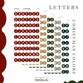 Letter Journal Sticker | Consonants | Christmas Colors | L024