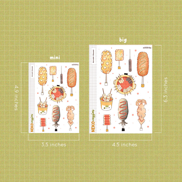 Korean Skewer Stickers | Neko Veggies Food
