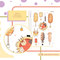 Korean Skewer Stickers | Neko Veggies Food
