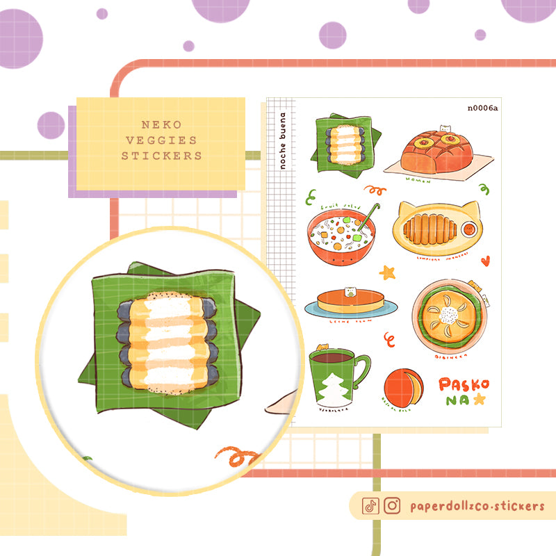 Noche Buena Stickers I Neko Veggies Food