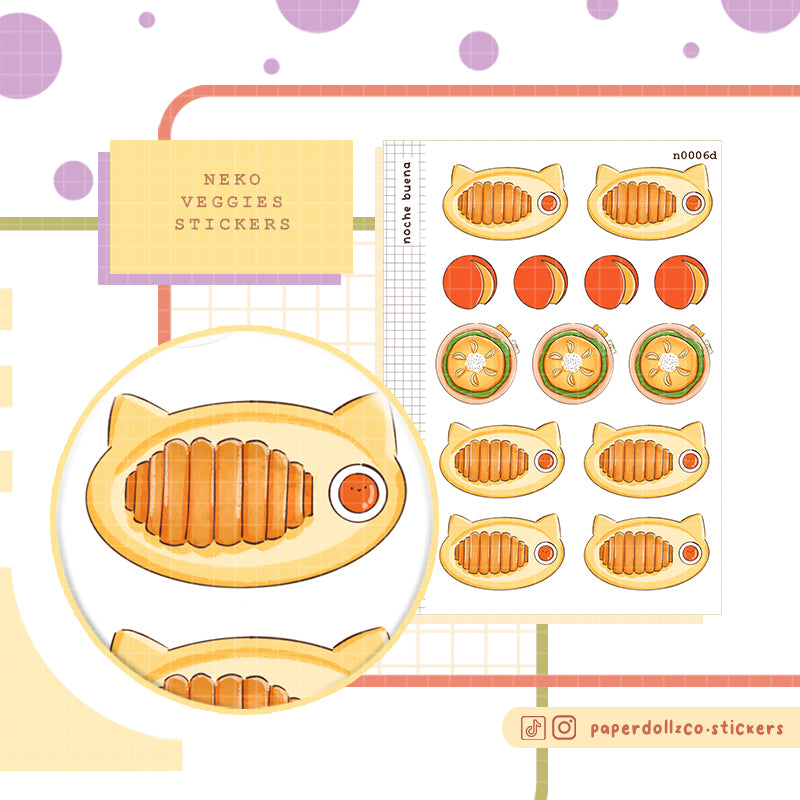 Noche Buena Stickers I Neko Veggies Food