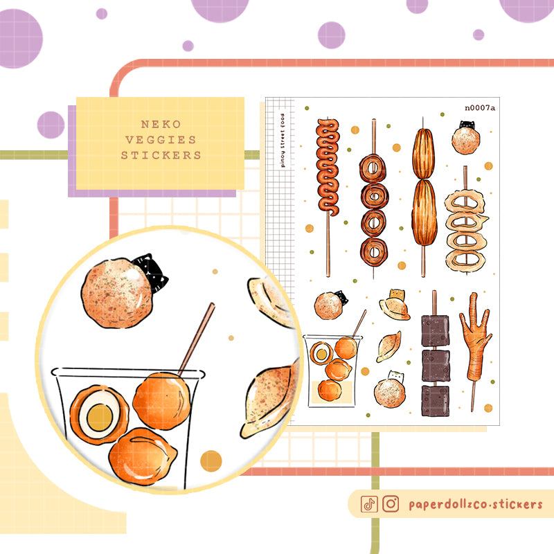 Pinoy Street Food Stickers | Neko Veggies Food