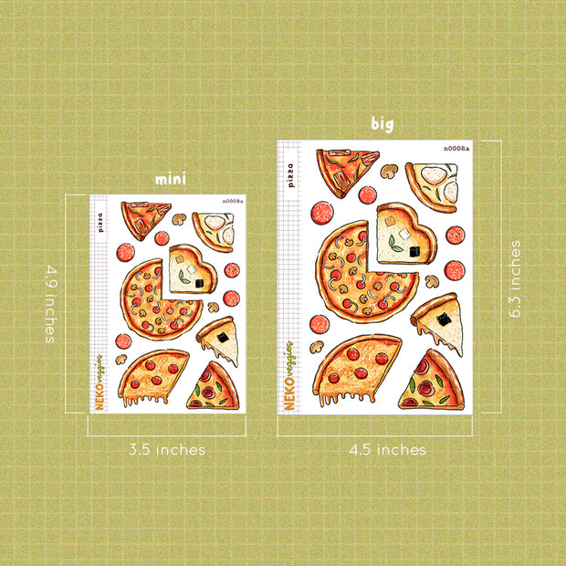 Pizza Stickers | Neko Veggies Food