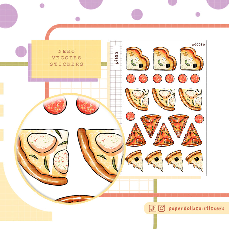 Pizza Stickers | Neko Veggies Food
