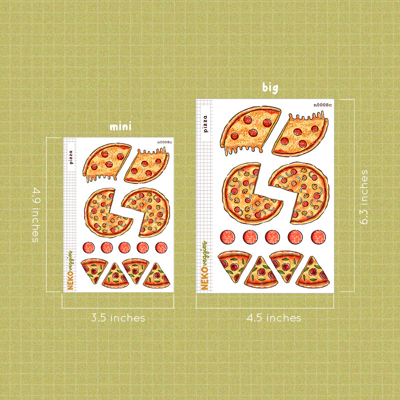 Pizza Stickers | Neko Veggies Food