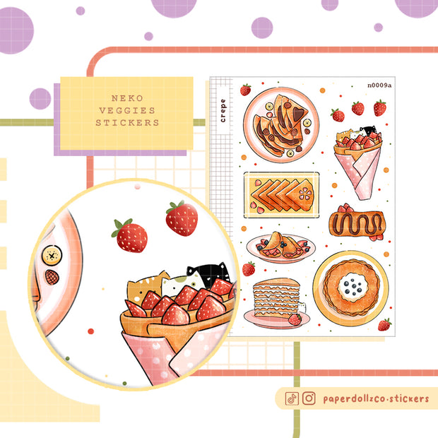 Crepe Stickers | Neko Veggies Food
