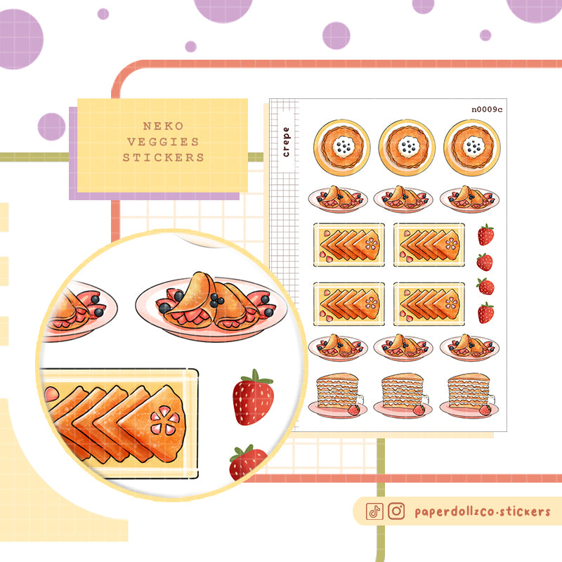 Crepe Stickers | Neko Veggies Food
