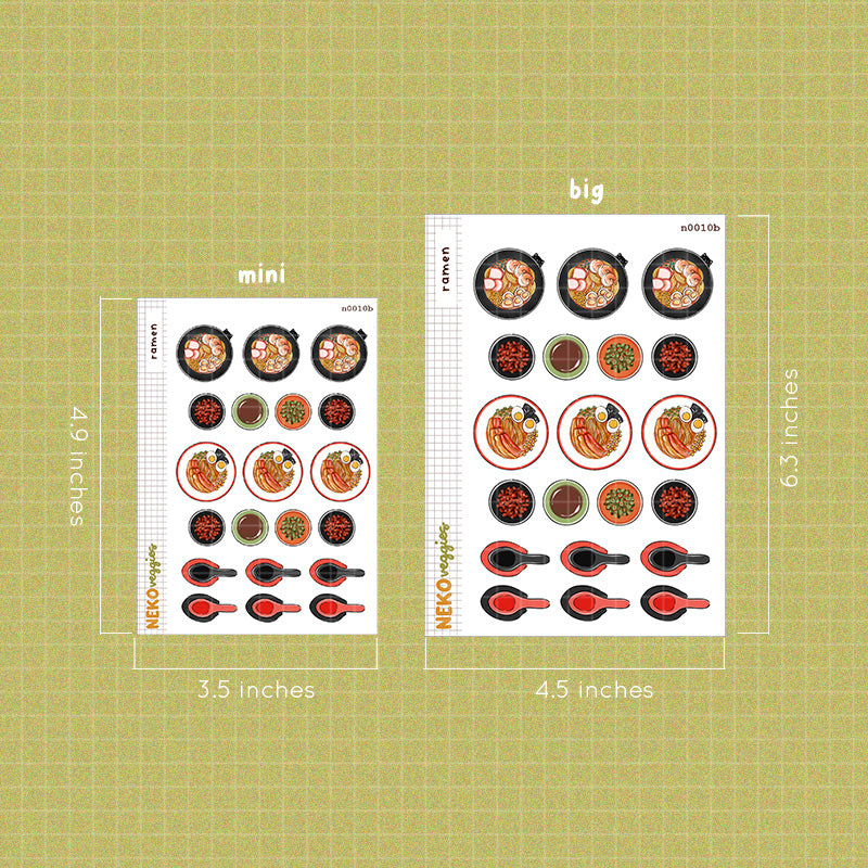 Ramen Stickers | Neko Veggies Food
