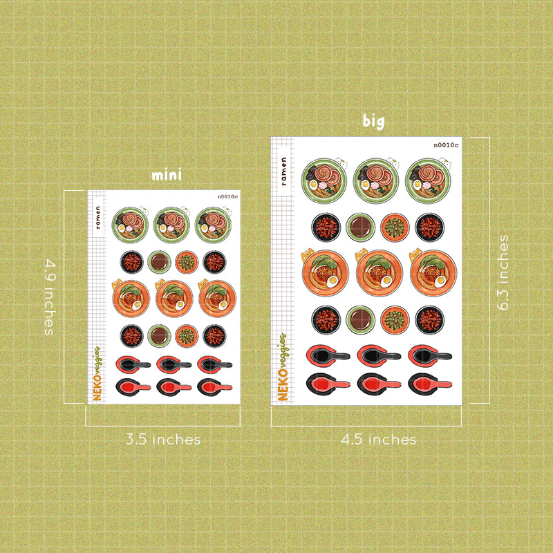 Ramen Stickers | Neko Veggies Food