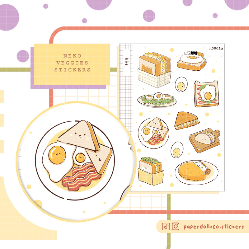 Egg Sticker | Neko Veggies Food