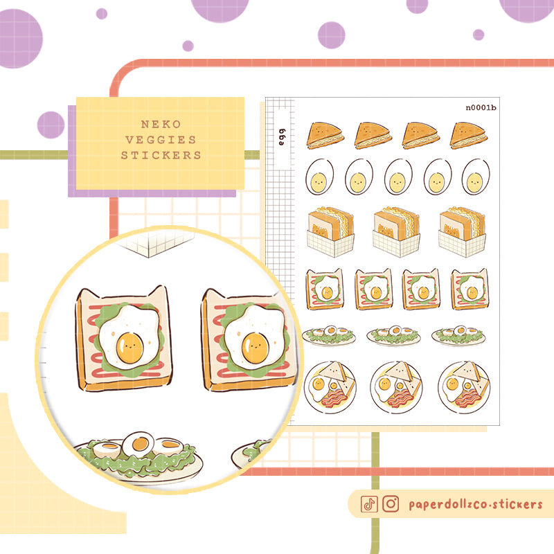 Egg Sticker | Neko Veggies Food