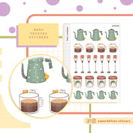 Hot Coffee Stickers | Neko Veggies Food
