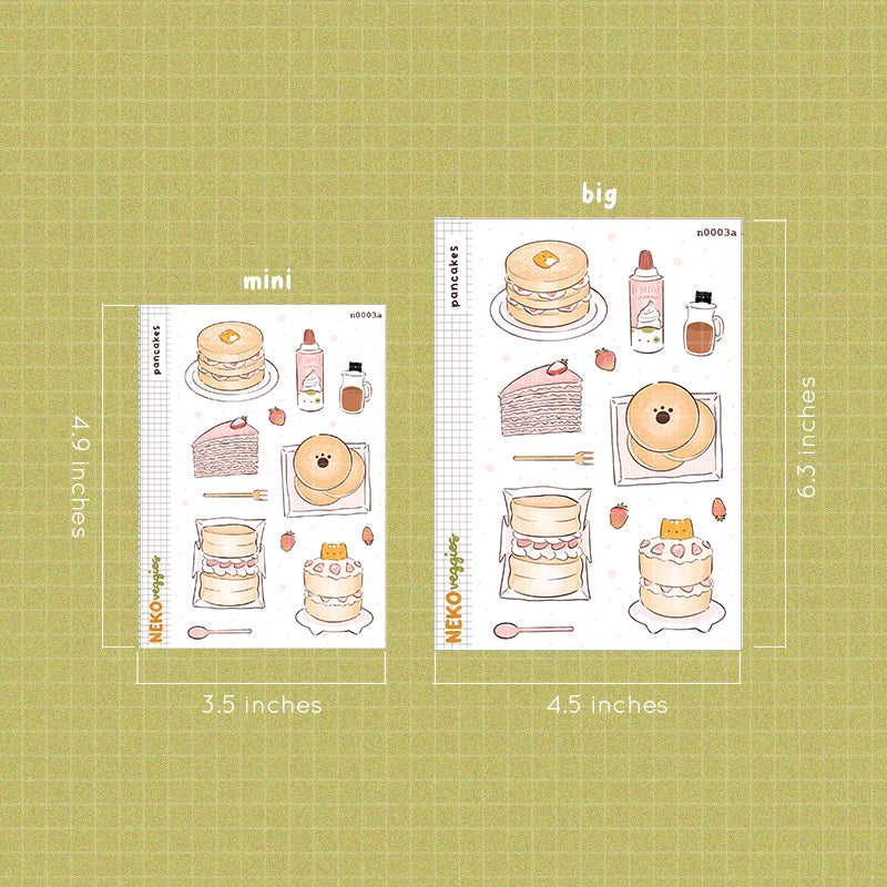 Pancakes Stickers I | Neko Veggies Food