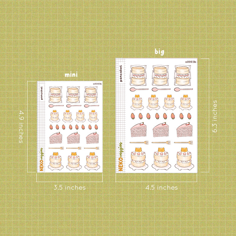 Pancakes Stickers I | Neko Veggies Food