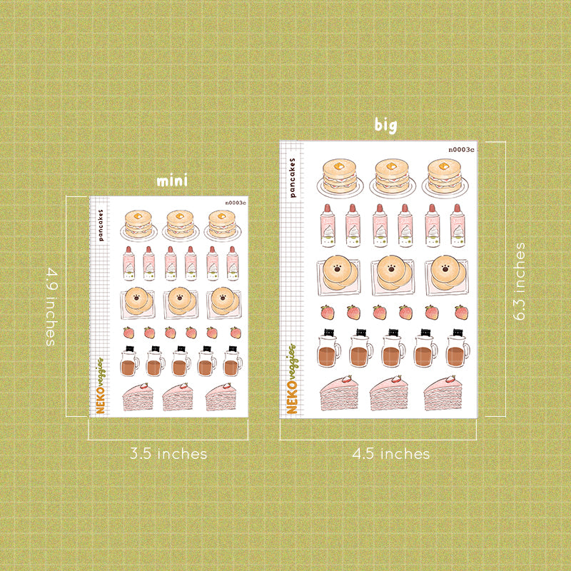 Pancakes Stickers I | Neko Veggies Food